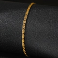 Bracelet en acier inoxydable plaqué or 18 carats avec maillons géométriques torsadés - Doré