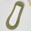 Chaussettes invisibles vert olive à texture côtelée et bordure sans couture - Taille unique / Vert Herbe