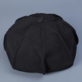 Gorra de pana negra estilo panadero con diseño clásico de ocho paneles texturizados - M(56-58cm) / Negro