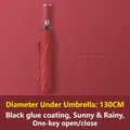 Automatic 130cm burgundy folding umbrella with UV protection and windproof black coating - X-Series Extra Large 10-Rib Automatic Black Glue / Burgundy