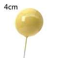 Décoration de gâteau sphère dorée de 4cm avec finition brillante pour fêtes - 4CM de diamètre / Jaune