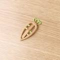 Brown carrot shaped hair clip with green leaves in a sweet dopamine style for girls - Camel