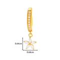 G23 titanium navel ring with zircon flower pendant measuring 0.64cm by 0.68cm - Gold (T2533-8#Gold)