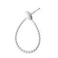 Bridas versátiles de 210mm de silicona blanca con diseño de perlas ajustables para cable - Blanco