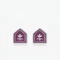 Orecchini in argento S925 con smalto viola e motivo floreale in stile retrò inglese - Argento 925 / Argento Sterling S925 Smalto Viola