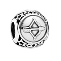 Silver hollow Sagittarius constellation charm bead with star patterns for DIY bracelets - Sagittarius / Silver
