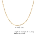 Detailansicht der goldenen Edelstahl-Ankerkette mit Gliedern und 0,3 cm Breite - NC-2039G Ankerkette