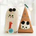 White coral fleece Christmas socks with cute panda face and triangular gift box - Adult (No Gift Box) / White Cat
