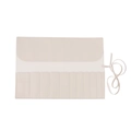 Beige PU leather 14-40 slots makeup brush roll organizer with tie closure - 10-Slot Apricot Insert Bag