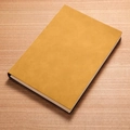 A5 business notebook in yellow nubuck leather finish, 100 sheets and 200 pages - 200 Pages / A5-Earthy Yellow