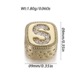 Perla quadrata lettera S dorata con zirconi micro-pave per bracciali fai-da-te - Stile lettera S (YSN214-19)