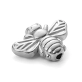 Polished stainless steel honeybee bead charm with a perforated design for DIY jewelry - 7# Small Bee / Steel