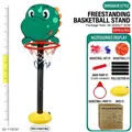 Adjustable kids indoor basketball hoop set with green dinosaur backboard and full accessories - [Express Box] Dinosaur - Standing Basketball Hoop