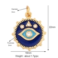 Gold plated evil eye pendant in blue and light blue with tiny clear micro-zircons - Gold Two-tone Blue Eye Style (K093038L1K2)