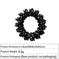 Elastic black spiral hair tie with pearl accents for ponytails, 4cm diameter size - 7# Black Three-Strand Hair Tie