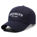 Berretto Brooklyn blu scuro con ricamo 1634 bianco in stile retrò americano - Blu navy
