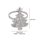 Silver metal Christmas tree napkin ring with detailed dimensions and weight specifications - Silver