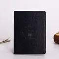 Porta passaporto USA in pelle PU nera con sigillo in rilievo e scritte dorate - Nero