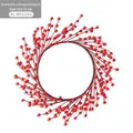 52cm Christmas wreath with vibrant red faux berries for festive door and wall decor - 52CM Wreath