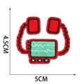 Detailed embroidery patch of heart monitor with clear 5cm x 4.5cm size dimensions - No.8 (ECG Monitor)