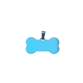 Blue bone-shaped stainless steel dog tag pendant for pet identification with ring - 49*28*1.8mm / Blue Bone Shape
