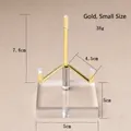 Small gold metal display stand with 5x5cm acrylic base for crystals and specimens - Small / Gold