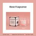 Rose scented candle in a transparent glass jar with a minimalist white gift box - Large Rose - Pink