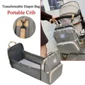 Grey multifunctional diaper backpack with foldable travel bassinet and oxford fabric finish - Rice Gray Basic