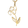 Hollow flower birth month pendant necklace in 18K gold plated stainless steel - Gold Color Iris