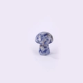 Mushroom-shaped natural gemstone carving with blue and white mineral textures - Blue Spot Stone / 15*20mm