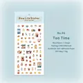 Slow Life Sticker Drink Tea Time variant with tea cups and hand-drawn stationery elements - Tea Time