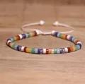 Adjustable colorful stone beaded bracelet with woven cord for women fashion - 101 Colorful Patterns