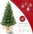 Detail of 60cm mini PVC Christmas tree with 68 branch tips and burlap base - 60CM