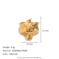Detail view of 18K gold plated leopard pendant with exact dimensions 25.5mm by 20.1mm - Roaring Tiger Pendant