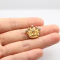 Golden crown charm with mini rhinestones for 10mm DIY keychain strap accessories - 10MM Gold Rhinestone-Crown