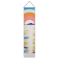 Detailaufnahme des Sonnenuntergang-Wandteppichs mit Golddruck und Fransen-Akzenten - Stil 1 / 32.5x130cm