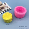 Round cheese silicone mold for DIY candles and soaps with size details on blue background - Style 3211 / 3211-Pink / Pink