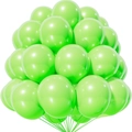 Bunch of 10-inch thick matte light green latex balloons for wedding and party decor - Fruit Green