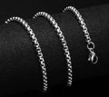 Classic silver stainless steel box chain necklace with durable lobster clasp closure - Box Chain (3mm*60cm) / Steel