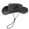 Cappello parasole grigio scuro a tesa larga con sottogola regolabile e fori di aerazione - M（56-58cm） / grigio medio