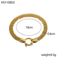 Dettaglio del bracciale a maglia placcato oro 14K con chiusura a molla e larghezza 6mm - Stile a Maglia Fitta (HS1108D2)
