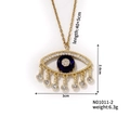 Detailansicht der Augen-Halskette mit Maßen: 3cm Anhänger und 45cm verstellbare Kette - Schwerer Fransenaustil (N01011-2)