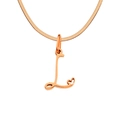 Rose gold letter L pendant necklace with heart detail and sleek snake chain - L / Rose Gold