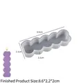 Detailed dimensions of five-cavity wave silicone mold for DIY candle and plaster crafting - Style 1 Long Strip-Small / Semi-transparent White