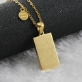 18K gold plated stainless steel Aquarius zodiac square pendant necklace for women - Aquarius