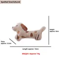 Plush spotted dachshund cat toy with dimensions 14x8cm for pet mental stimulation - Spotted Dachshund
