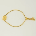 Adjustable golden stainless steel box chain bracelet featuring a hollow letter N pendant - Letter N / Gold