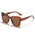 Modische Oversize-Quadrat-Sonnenbrille im klassischen Rahmen mit Schildpatt-Muster - Schildpatt Rahmen Tee Gläser