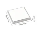 White microfiber jewelry display pad with silver base for rings and necklaces - 11x11x1cm Display Base (White & Silver)