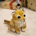Cute leopard cub plush keychain with realistic spotted pattern and metal ring - Brown Leopard / 15CM